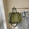 Large Capacity Bag Women's New Summer Casual Messenger Bag Portable Drawstring Folds Class Tote Bag