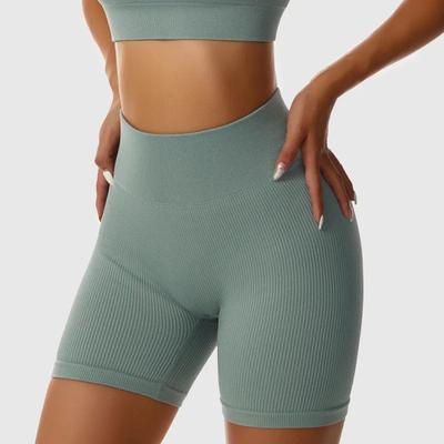 Dámské šortky na jógu, vysoký pas, komprese, bezešvý hip lifting