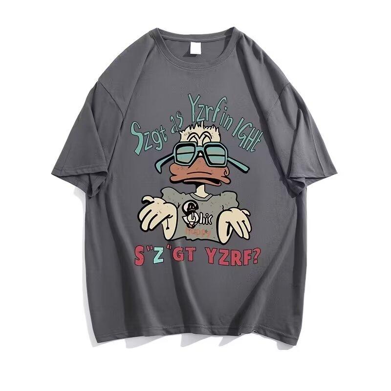 Neues kurzärmliges T-Shirt für Herren im Sommer, Trend im koreanischen Stil, schlichtes Oberteil mit halben Ärmeln, lockeres, lässiges Marken-T-Shirt im Hongkong-Stil