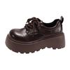 Black British Style Platform Small Leather Shoes Women's Autumn 2025 New Versatile Skirt Heightening Round Head Mary Jane Single Shoes