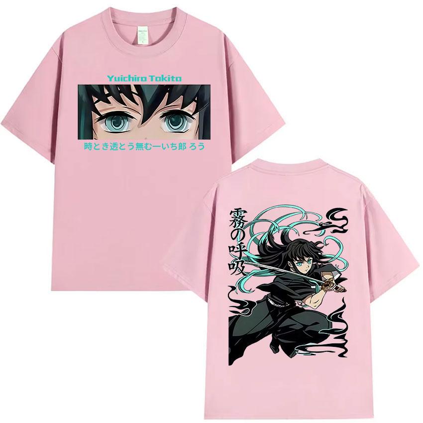 Anime Muichiro Tokito Graphic T Shirt Mens Women Clothing Summer O-Neck T-Shirt Y2K Vintage Oversized Cotton T Shirts Streetwear