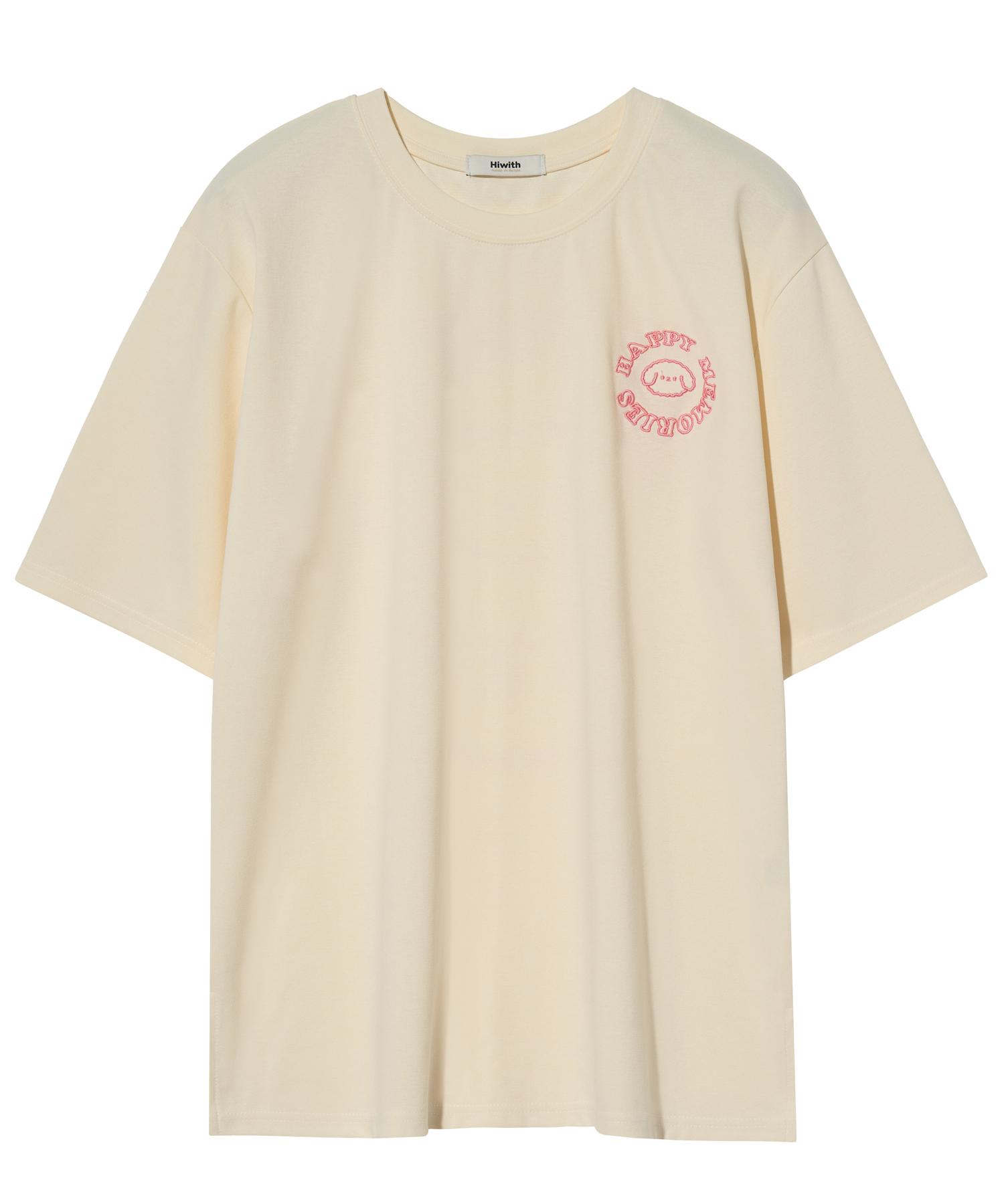 Hi With Happy T-Shirt_Cream Cream/Free