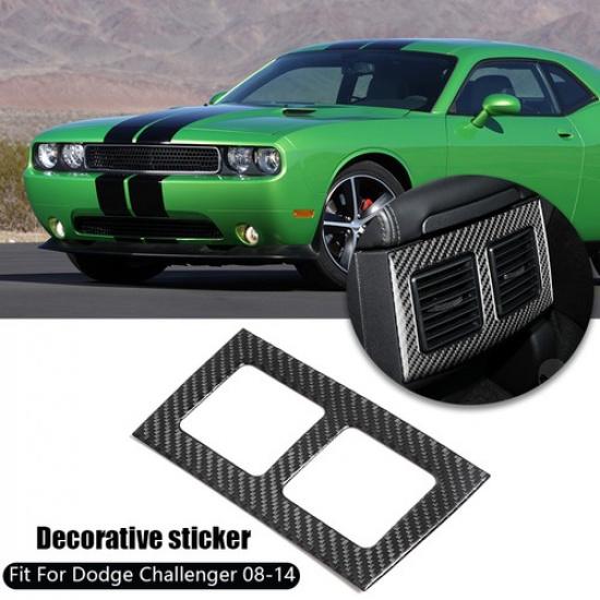 Real Carbon Fiber Rear Air Vent Panel Frame Bezel For Dodge Challenger 2008-2014