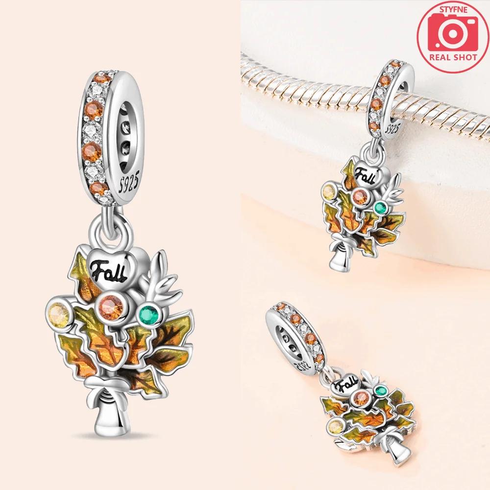 Autumn Harvest Series Squirrel Maple Leaf Pumpkin Copper Charms Pendants Fitoriginal Bracelets Diy Jewelry