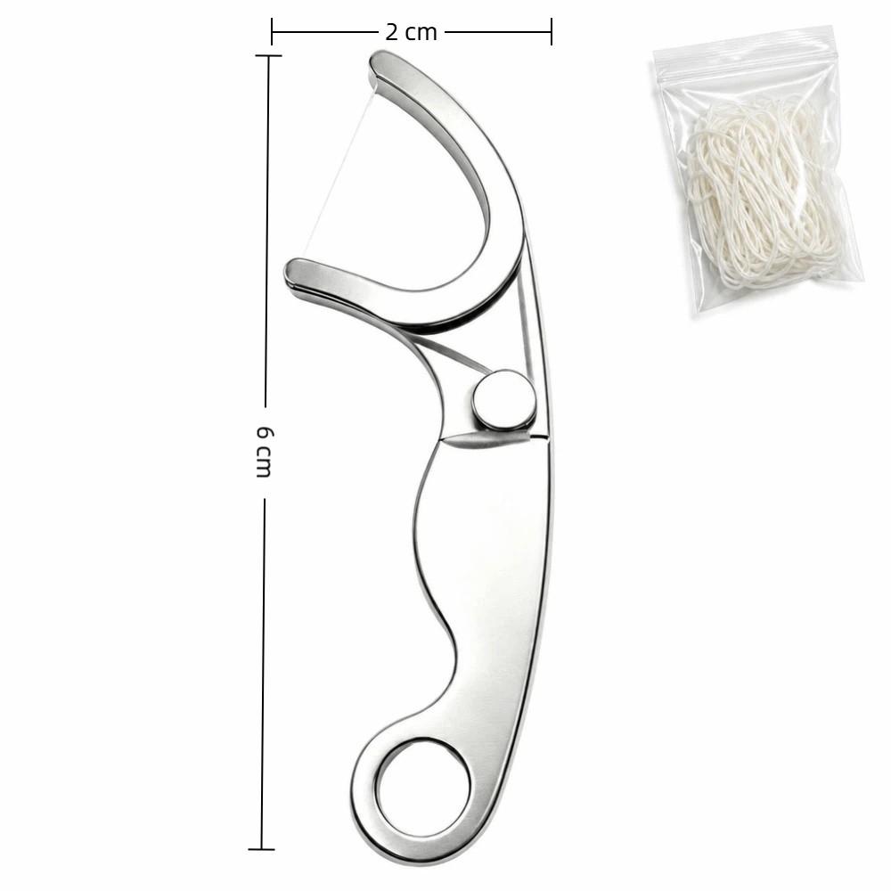 Refillable Stainless Steel Floss Pick Portable Toothpick Durable Metal Dental Floss  Oral Hygiene