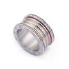 Elegant Stainless Steel Large Rings for Women Roman Alphabet Shiny Zircon Ring Chunky Anillos Mujer Party Wedding Jewelry Luxury