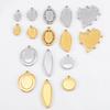 5 pièces Acier Inoxydable 18K Cadres Lune Ovale Bezels Vides Base Pendentif Cœur Géométrique Charme Boucle d'Oreille Fabrication de Bijoux