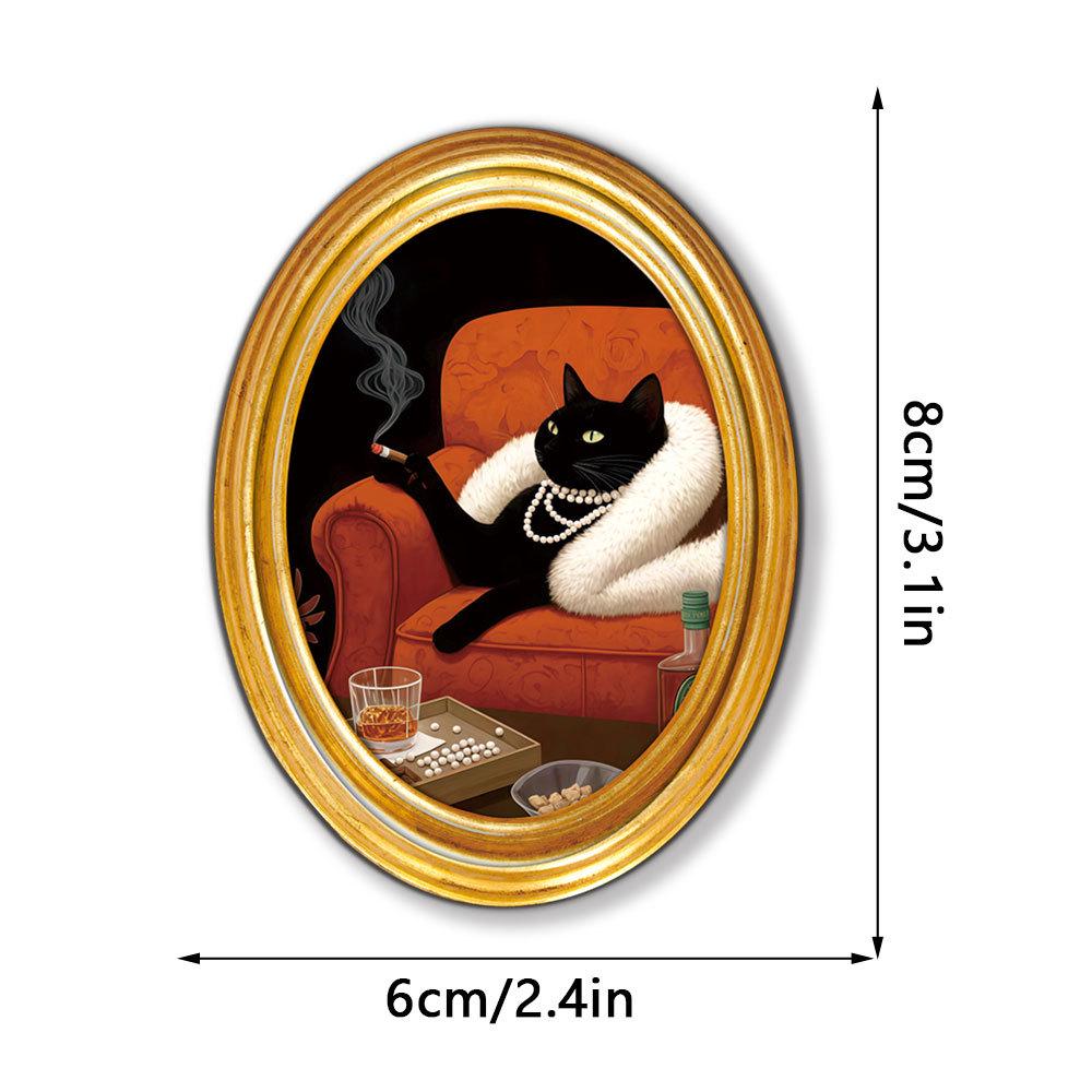 MZCT455-481 Creative 3D Wooden Round Photo Frame Refrigerator Magnet