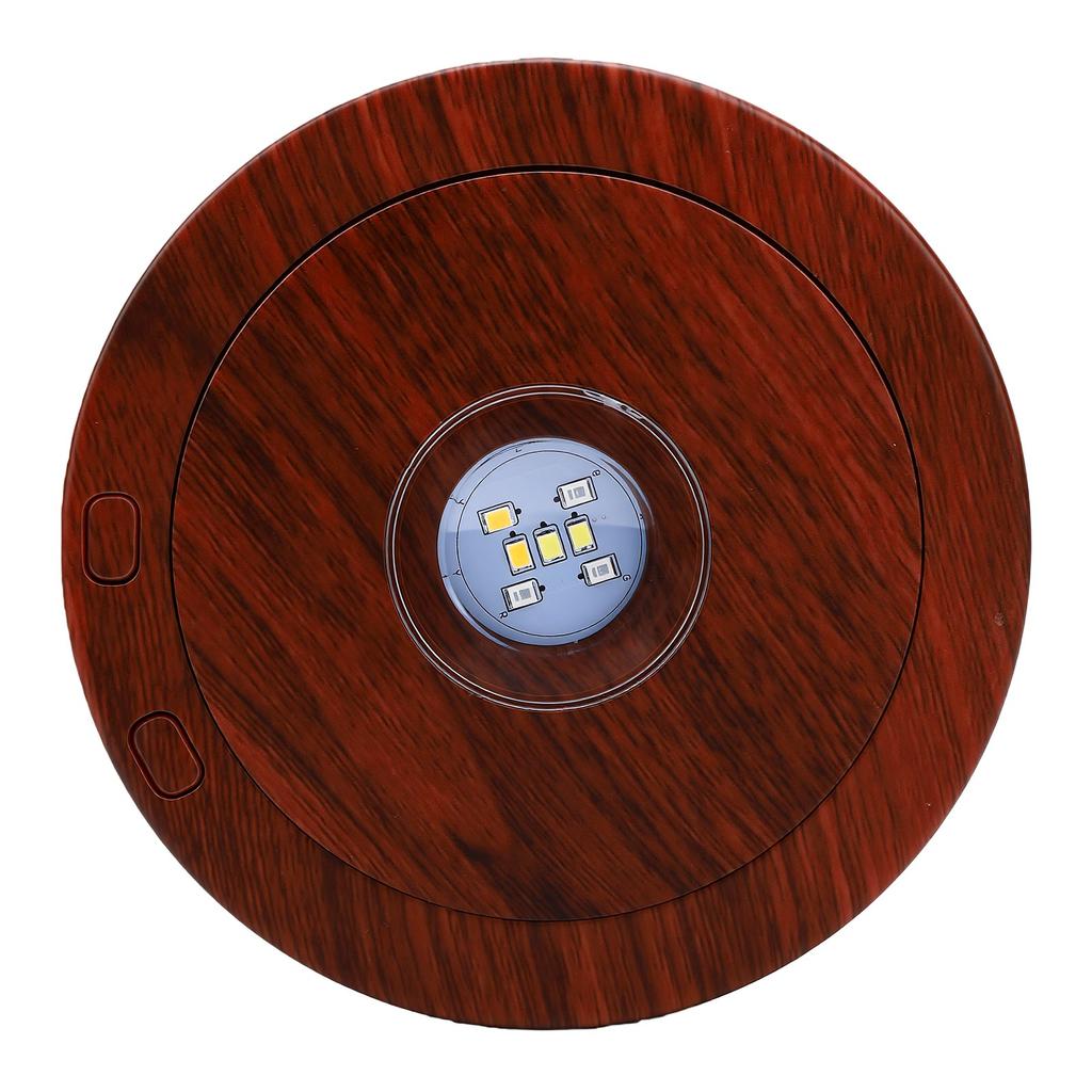 LED Light Rotating Display Base Multicolor Spinning Round Crystal Glass Lighted Display Stand