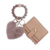 Silicone Beaded Wristlet Keychain Tassel Design Leather Tassel Wallet Keychain  Daily Accessory