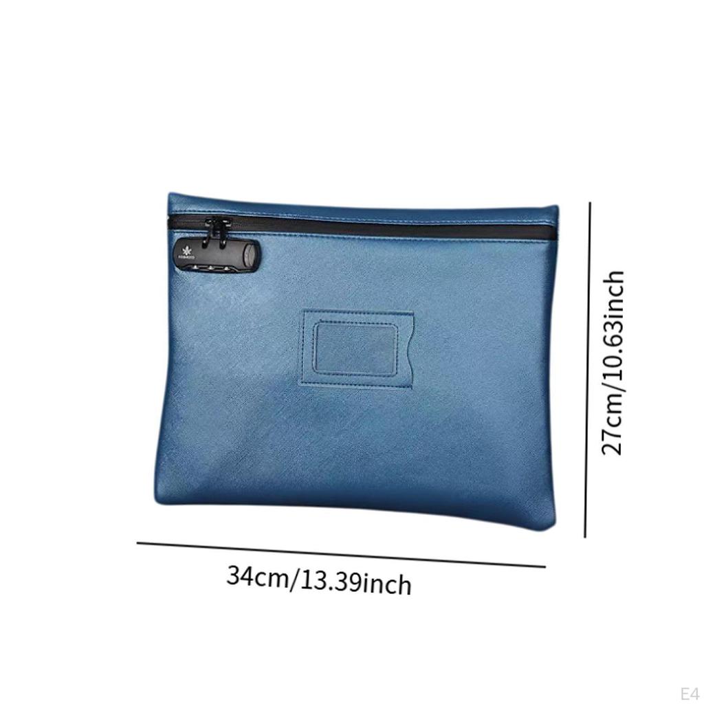 Lockable Document Bag Certificate Organizer Deposit Pouch Money Storage for Embosser