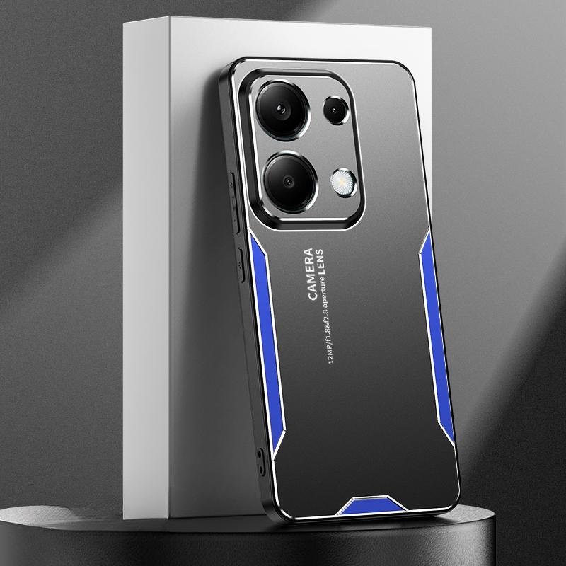 

Для POCO M6 PRO 4G Чехол Роскошный металлический противоударный противоударный чехол с лазерной резьбой из алюминиевого сплава для Xiaomi POCO M6 PRO 4G Защитный матовый чехол для камеры For Poco M6 PRO 4G синий