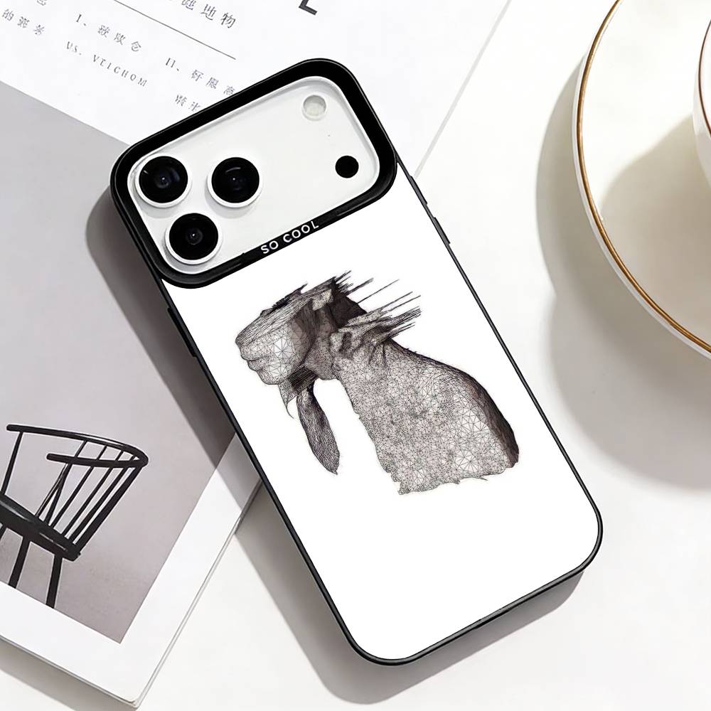 

C-Coldplay Britpop Icon Shell Phone Case For iPhone17,16,15,14,13,12,11 Plus,Pro Max Black Border Silver Plated Cover iPhone14Plus