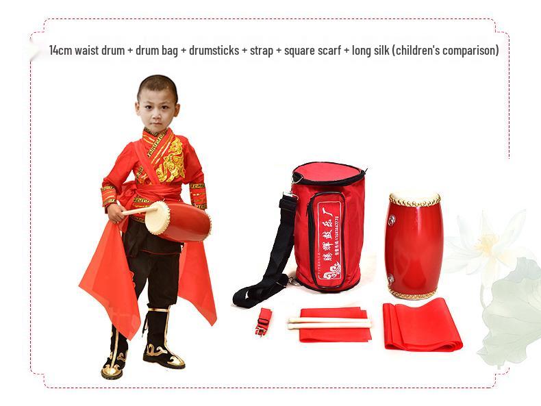 Toboșă de talie din piele de vacă pentru toate vârstele: Instrument de Dans și Percuție pentru Adulți, Copii Mici și Vârstnici