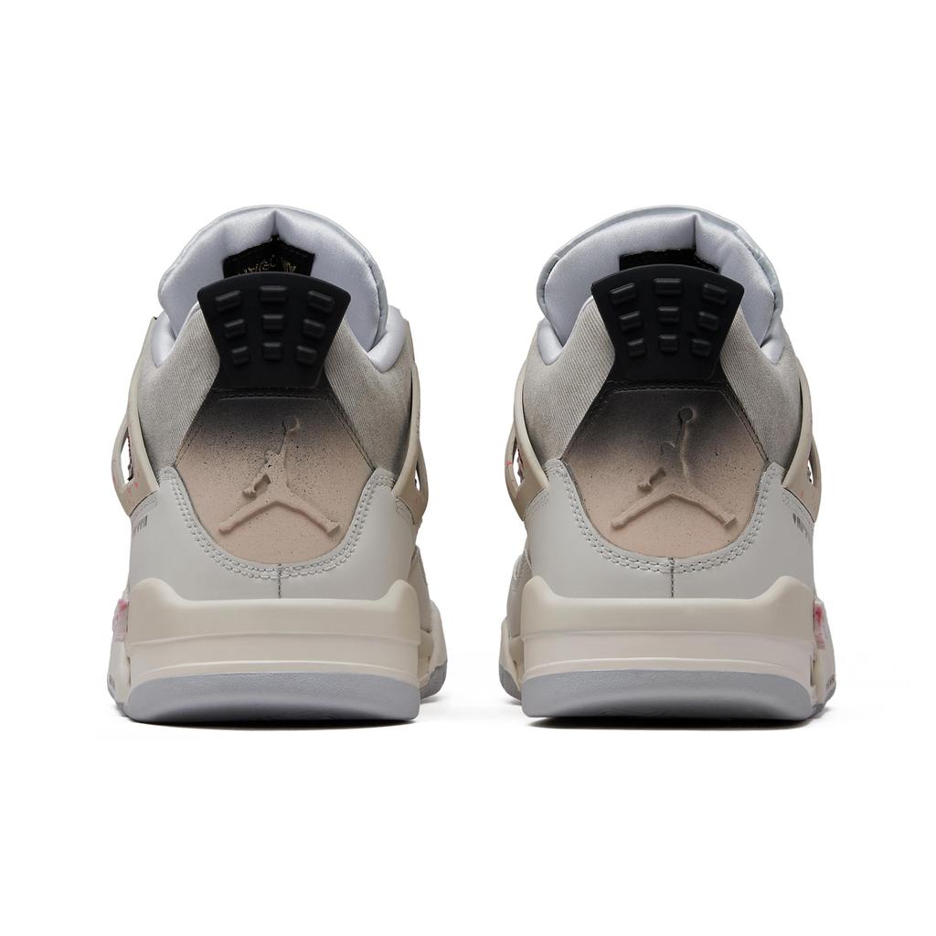 Jordan Air Jordan 4 Slip Resistant Abrasion Resistant Mid Top Basketball Shoes Women's Beige Pink FZ8585-070(TeamH-S-BOX)