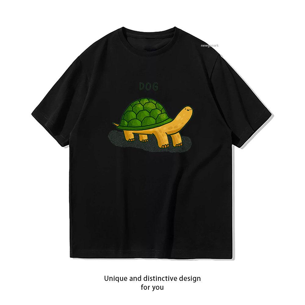 

Dog Turtle Classic TShirt Women Unisex Adult Casual cotton printed t shirts outdoors Classic Oneck Adult tops S