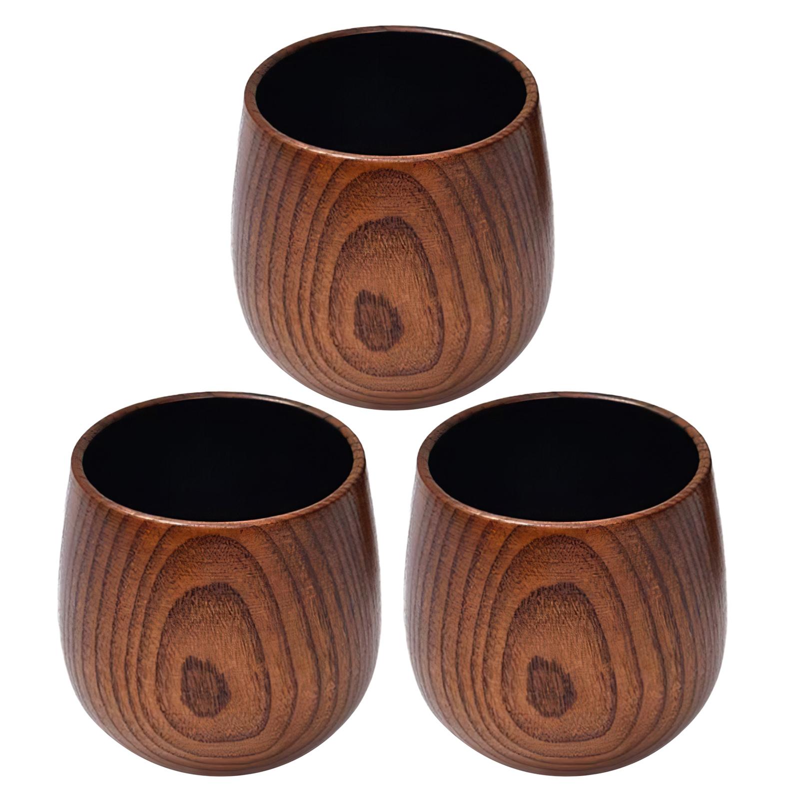 

3pcs Wooden Big Belly Cups,Handmade Whiskey Tumblers,Old Fashioned Premium Drinkware Cup,Bar Drinkware Cup For Whiskey Lovers