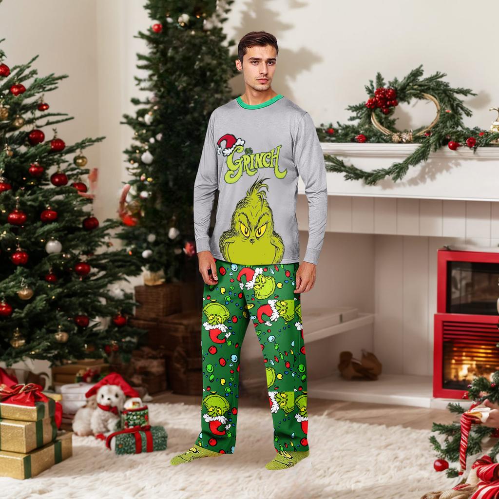 Parent-child Christmas Print Home Suit Long-sleeved Top And Pants