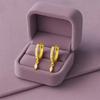 Pave Marquise Hängande Huggie Creolörhängen - 925 Sterling Silver Guldpläterade
