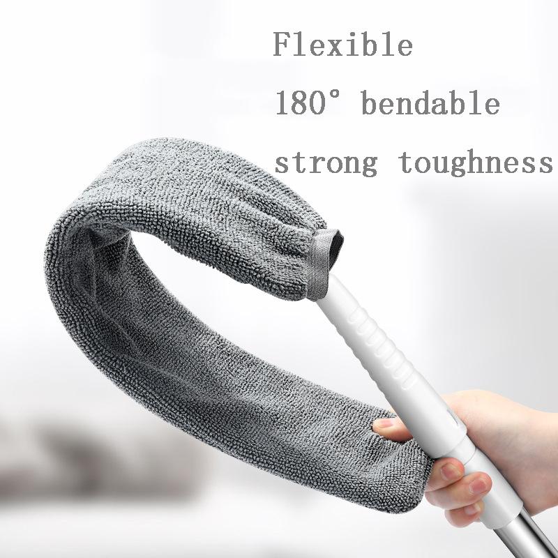 Neuer ausziehbarer Eckgriff von 110 cm - 158 cm Mikrofaser für Sofa Boden Mikrofaser Staubwischerbürste mit ausziehbarem flexiblem Griff