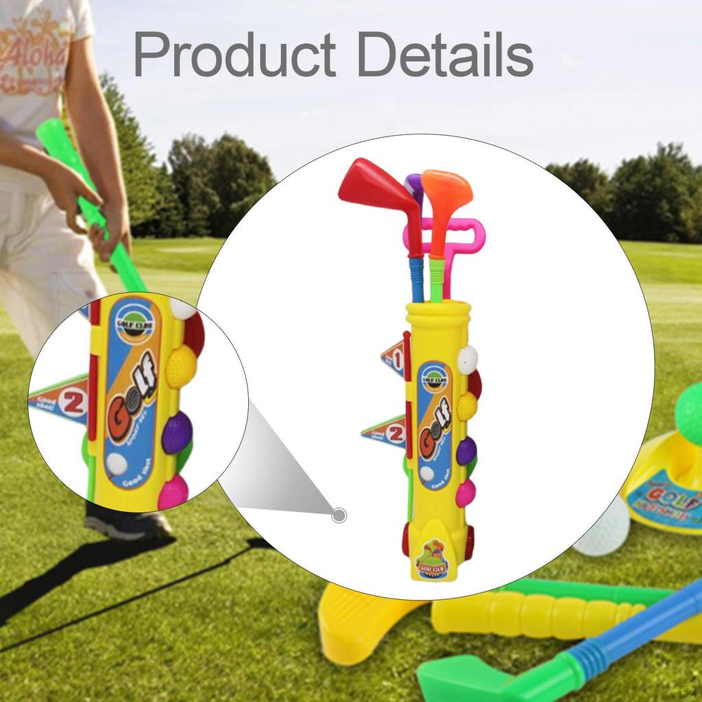 12 Pieces Kids Golf Game Play Set and Numbered Flag Practice Holes Active Exercise with Balls