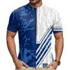 Tricou de ciclism pentru bărbați, cu gât rotund, imprimat, cu mânecă scurtă, fermoar, respirabil, cu uscare rapidă, cămașă sport pentru ciclism în aer liber