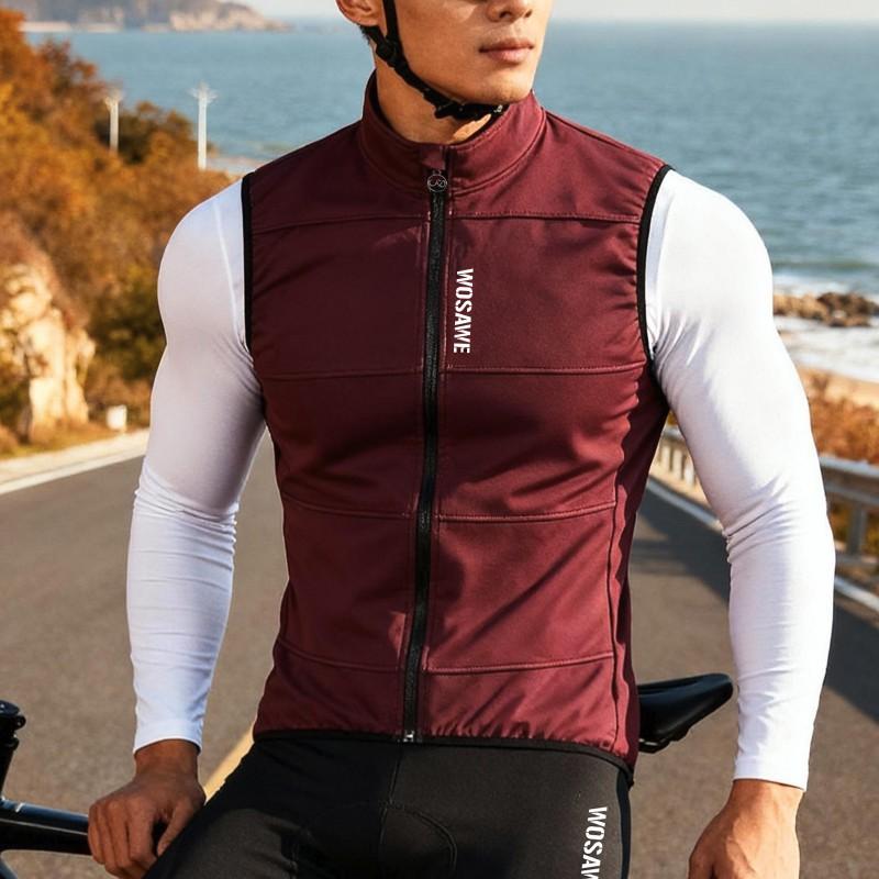 1 Windproof Thermal Fleece Cycling Vest Men Winter Outdoor Sports Motorcycle Riding Protective Gear