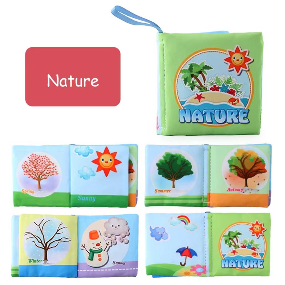 Cloth Books Baby Toys, Colorful Fabric Baby Learning Books Touch And Feel Crinkle Sounds For Holidays