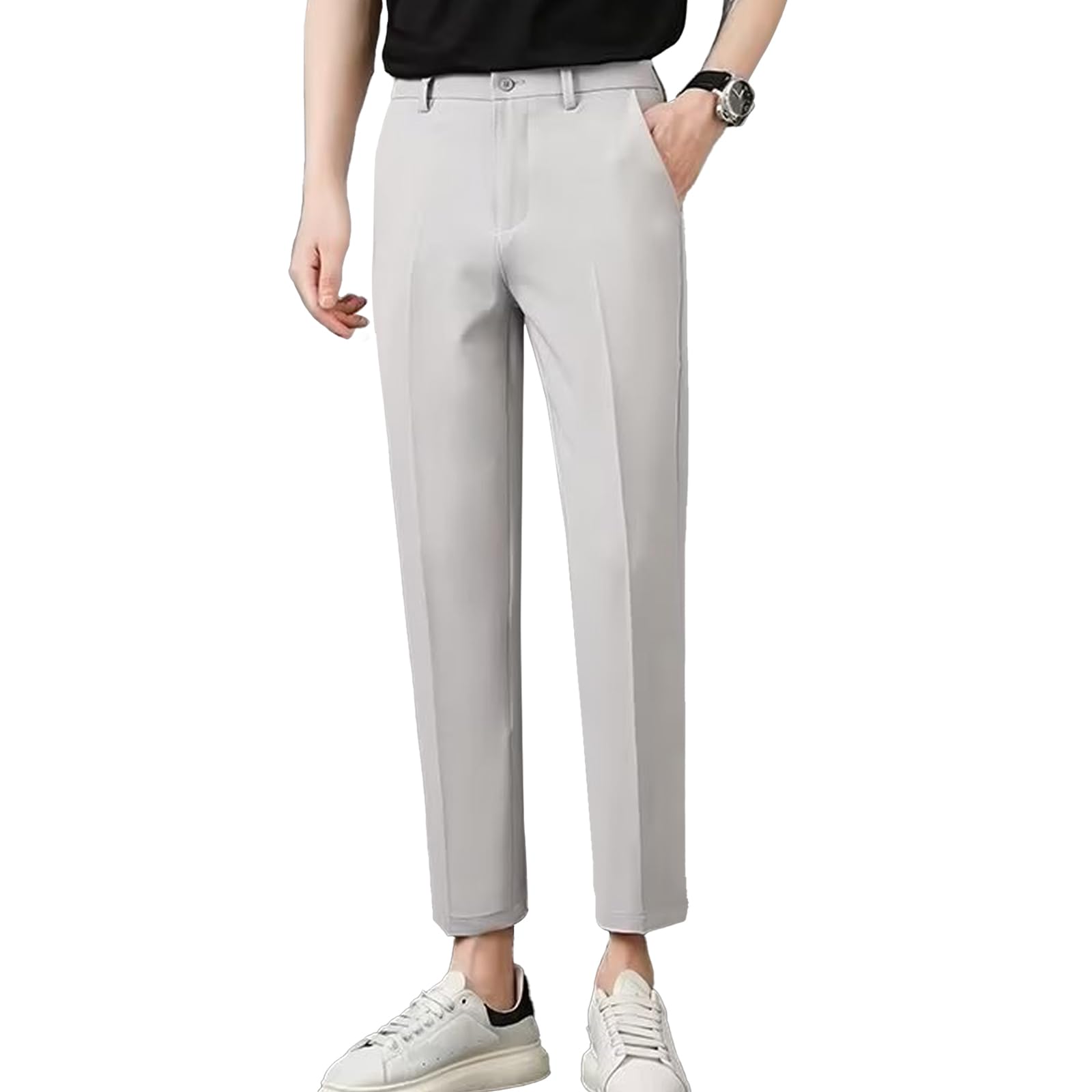 

suit business ankle beautiful no slim for job casual light [Manatsulife] Men s slacks, pants, 9/10 length, pants, length, legs, ironing, fit,