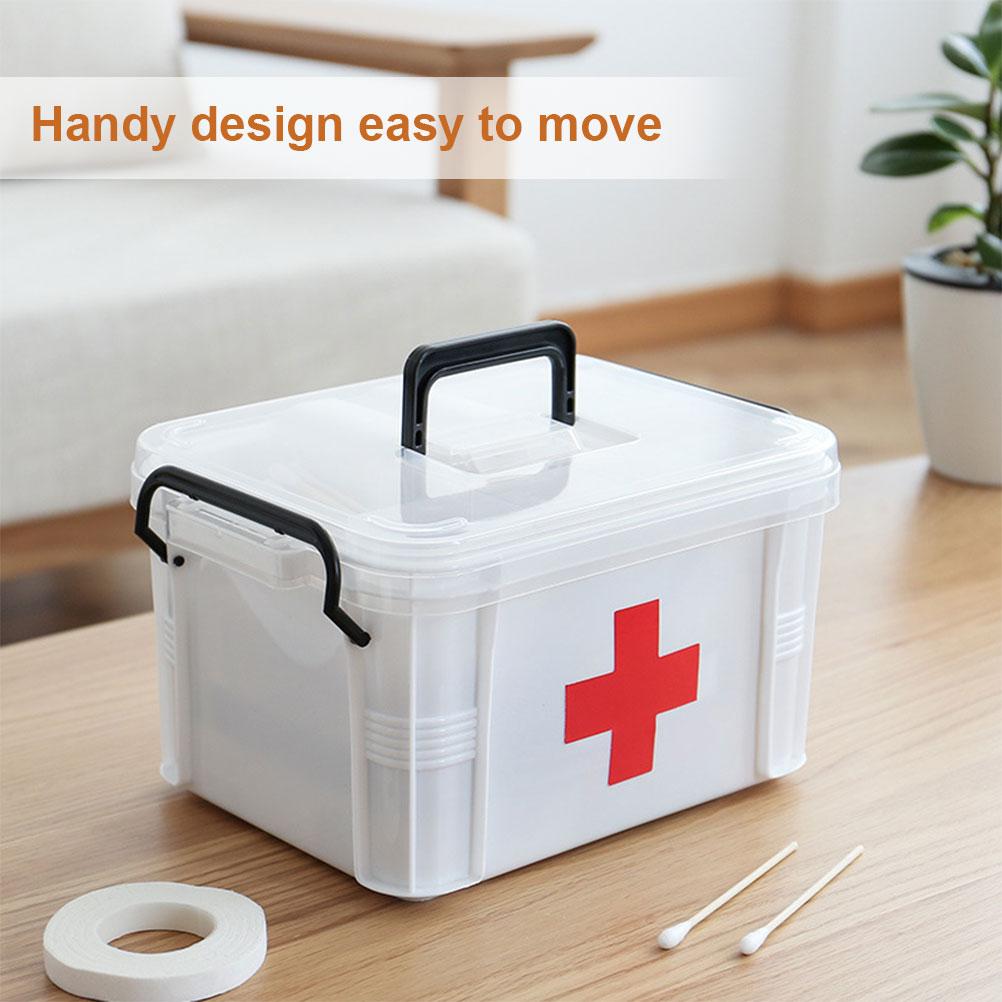 Transparent First Aid Box Portable Medicines Storage Box Safety Emergency Kits