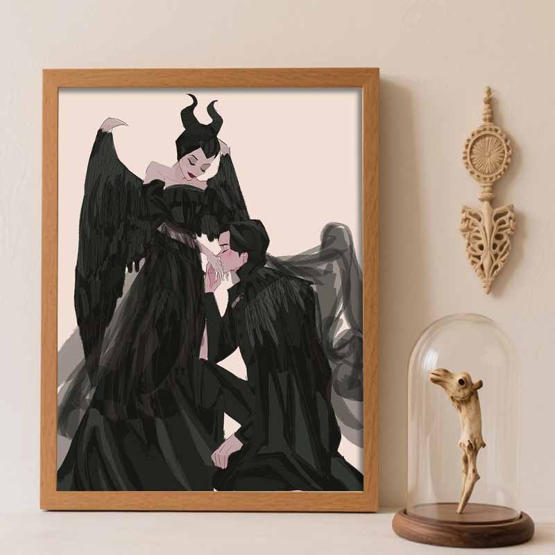 Disney Diamond Painting Kit Maleficent 5D Diamond Art Home Decor Creative Handmade Gift Round 20x30cm