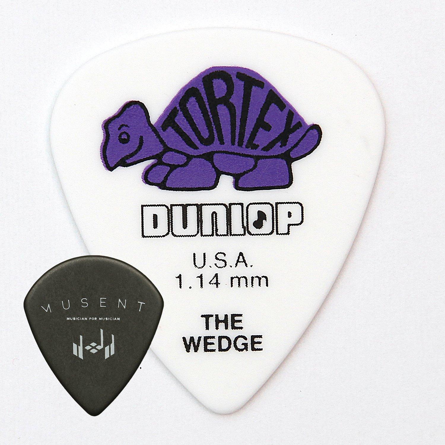 Jim Dunlop Tortex Wedge Pick Set Tortex Wedge Musent Custom Players Pick Included 12-Piece (1.14mm Picks) & 424B114-PUR-12P