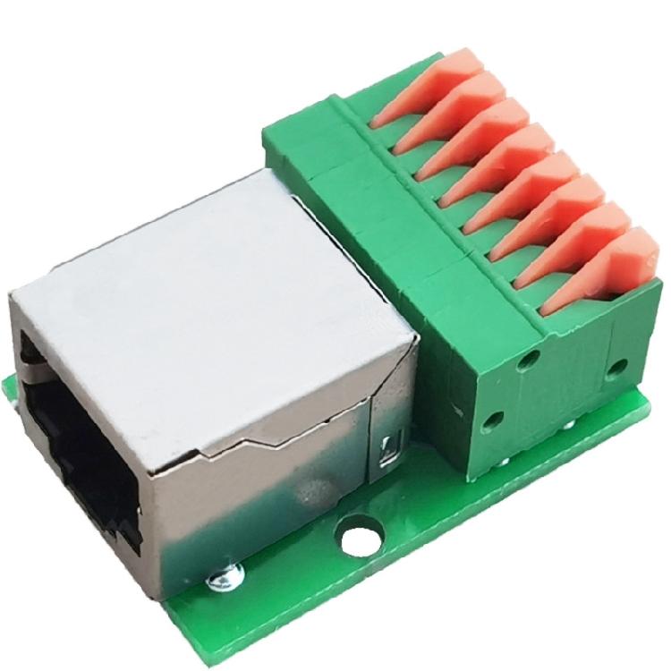 Industrieller RJ45 8-Pin Klemmenblock-Adapter DIN-Schienenmontage Netzwerk-Interface-Platine Mit Werkzeuglosem Verbindungsdesign