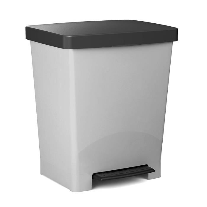 Poubelle à Pédale - Tatay - 23 Litres - Plastique - Gris - Antidérapante