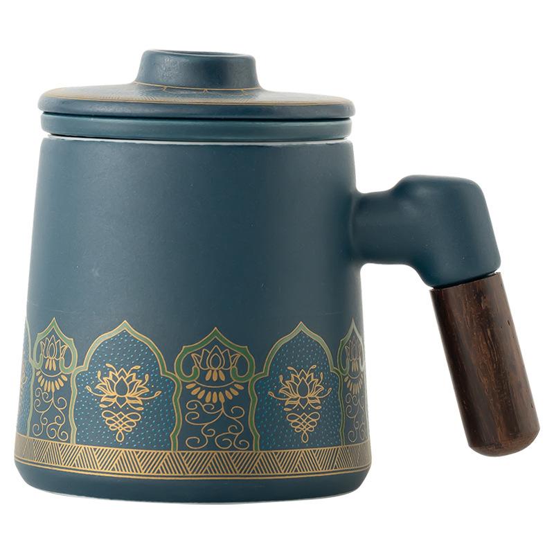 Corporate mug with lid Office water cup Tea separation Tea cup Ceramic household company Business gift