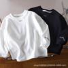 Children's Spring/Fall 100% Cotton Long-Sleeve T-Shirt with Embroidery: Stylish Casual Unisex Solid Color 100% Cotton Base Layer