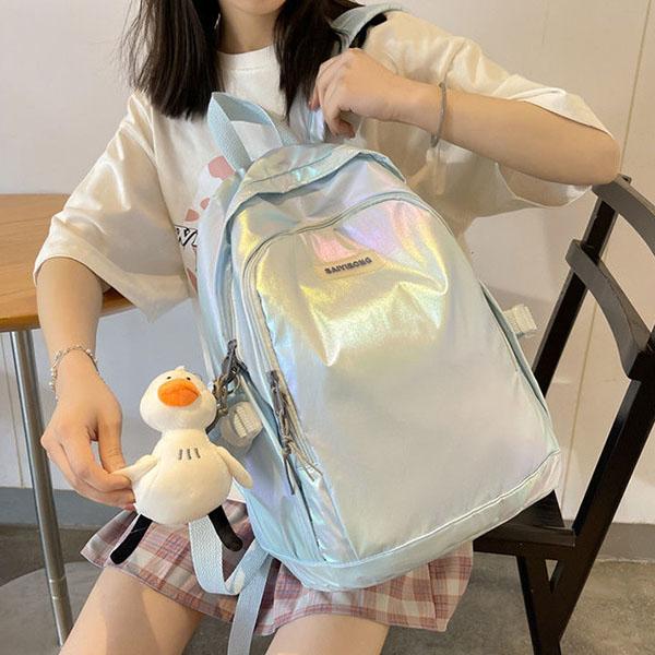 

Женский красочный вращающийся рюкзак большой емкости, универсальный студенческий рюкзак с яркой поверхностью, водонепроницаемая школьная сумка большой емкости 34*20*45cm