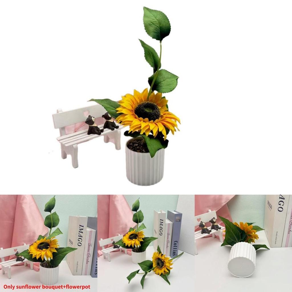 Sonnenblume Künstliche Pflanze Mit Regenblumensteinen Für Heimdekoration Und Hochzeits-Mittelstücke