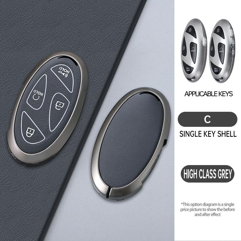 

Car Key Case Cover Holder Buckle For Hyundai Ionic 6 Grandeur Gn7 Kona Ev New Grand Prix 5/7Buttons Key Interior Accessories