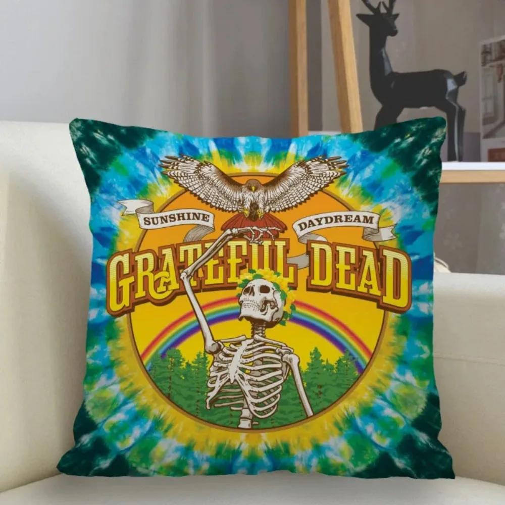 Poszewka na poduszkę Grateful Dead Dekoracja domu 45x45cm Zapinana na zamek kwadratowa poszewka na poduszkę Poszewka na poduszkę do rzucania