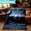 1PC Custom Name Blanket Timberwolves Logo Flannel blankets Patterns Throw Blanket All-Season Soft Gift for Couch, Bed, Camping, Birthday gifts