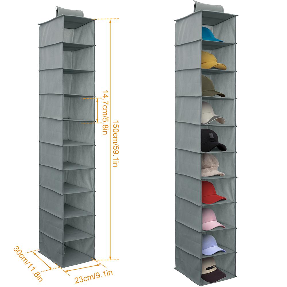 Hanging Shoe Organizer Non-woven Shoe Storage Shelf 10-Layer Foldable Hanging Shoe Rack Space Saving for Home Bedroom Closet
