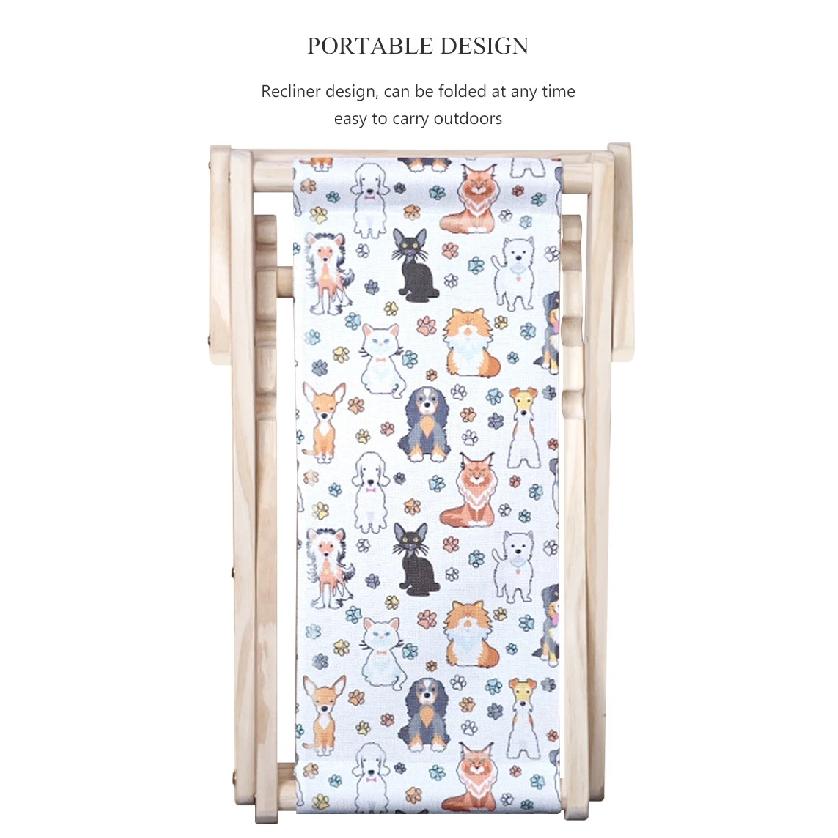 New Arrival Sublimation Blank Linen Cat Hammock Beach Chair Cat Furniture Original Cozy Cat Lounger