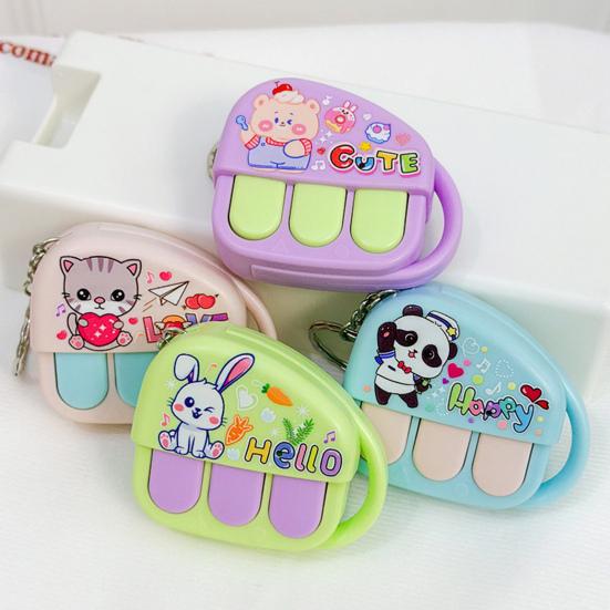 Mini Cartoon Piano Keychain with Voice Recorder Creative Music Box Toy Pendant for Bags Backpacks Novelty Gift for Kids Teens Fun Party Favor Grab