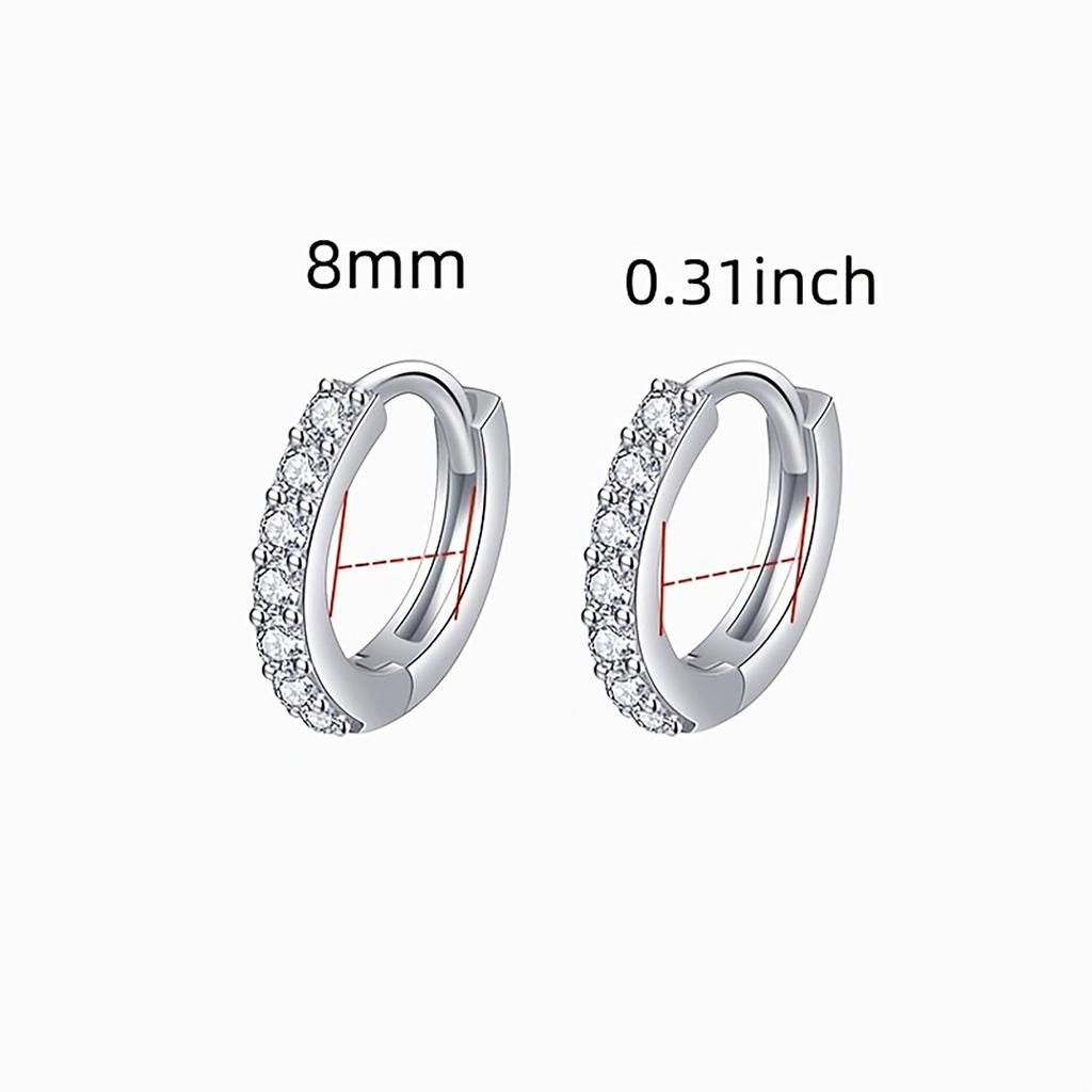 S925 Sterling Kupferstift Ohrringe Mode Creolen Weißgoldplattierte Ohrringe Nickelfreie Ohrringe