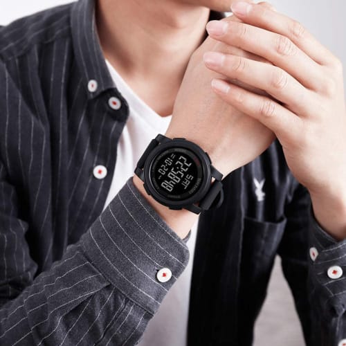 Timeever Men's Waterproof Digital Wristwatch with Multi-Function, Stopwatch, Alarm, and LED Display for Outdoor Activities. Features Large, Easy-to-Re