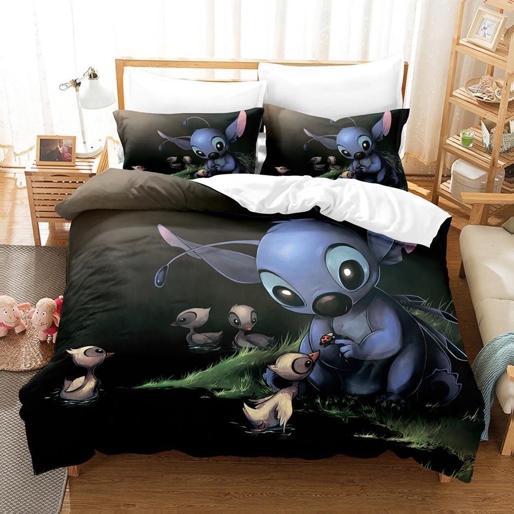 2 Piece-set Cartoon Duvet Cover and Pillowcases,Cute 3D-Printed Home Decor,Creative Oversized Bedding Set for All Seasons Family