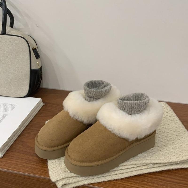 

Snow Boots Women s Winter Fur in One 2026 New One-foot Slip-on Velvet and Thickened Woolen Cotton Shoes 40