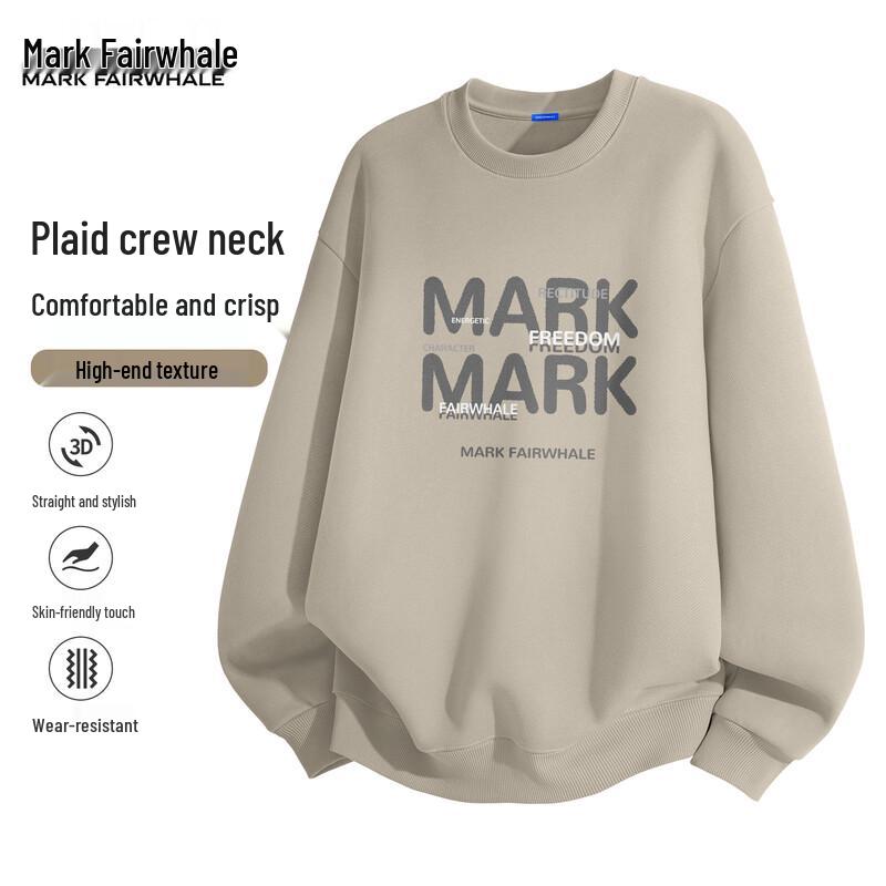 

Mark Fairwhale Мужской пуловер в американском повседневном стиле с буквенным принтом, свободного кроя, с круглым вырезом XL