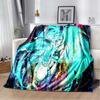 Anime Vocaloid Girl Blanket Kawaii Miku Lightweight Soft Throw Blanket Flannel Bedspread Sofa Cover Gift for Children